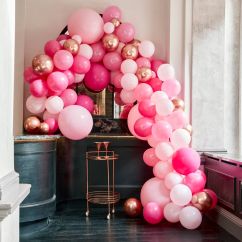 Stor ballongbåge - Luxe, Rosa/ roséguld