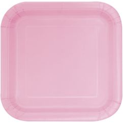  Papptallrikar - Rosa kvadrat, 18cm, 16st