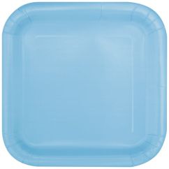  Papptallrikar - Ljusblå fyrkant, 18cm, 16-pack