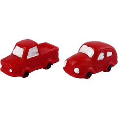  Miniatyr - Röda bilar, 3,5 cm, 2-pack