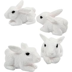  Små kaniner - Miniatyr, 1cm, 4-pack