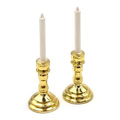  Miniatyr - Ljus i ljusstake, 4cm, 2 st