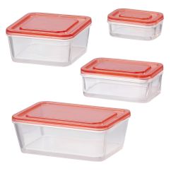  Miniatyr - Lunchlådor med lock, 1,7cm - 3,6cm, 4-pack