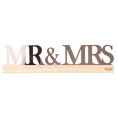  Bordsdekoration - Mr & Mrs, roséguld, akryl