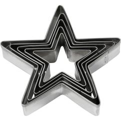  Utstickare - Stjärna, 3,8-8cm, 5-pack