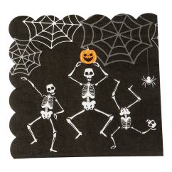  Halloween Servetter - Skelett, 16-pack