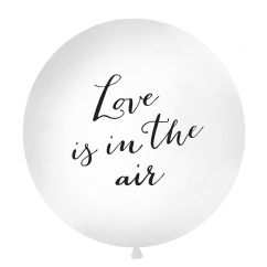  Jätteballong - Love is in the air, svart text, 1m