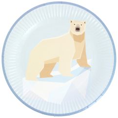  Eco Papptallrikar - Isbjörn, 23cm, 6-pack