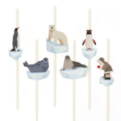  Eco Papperssugrör - Arktiska djur, 6-pack