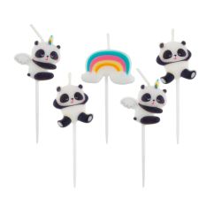  Tårtljus - Panda, 5-pack