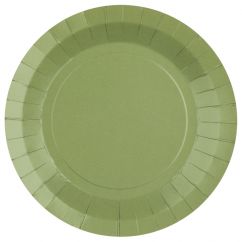  Papptallrikar - Olivgröna, 23cm, 10-pack