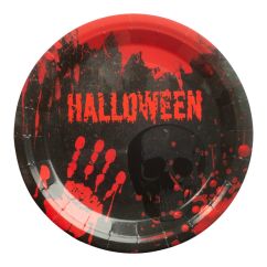  Papptallrikar- Scary Halloween, 23cm, 8-pack