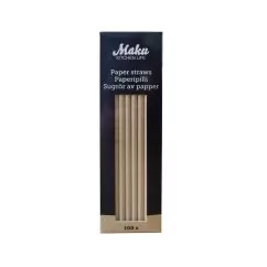  Eco Papperssugrör - Naturfärg, 100-pack
