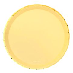  Papptallrikar – Gula med guldkant, Ø17 cm, 10 st