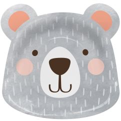  Birthday Bear papptallrikar, 20cm, 8-pack