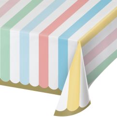  Pastell-randig bordsduk - Papper, 137x259cm