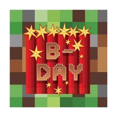  Små servetter - Pixel B-Day, 16-pack