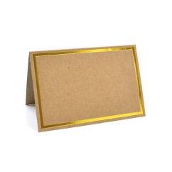  Placeringskort - Naturfärg/Guldram, 6x9cm, 10-pack