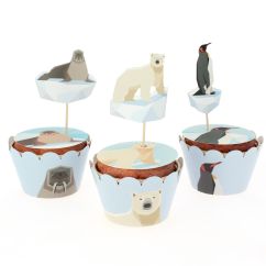  Cupcake-set - Arktiska djur, 6-pack