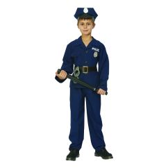  Barndräkt - Polis, Blå, 110/120cm