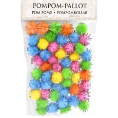  Pompom-bollar glitter färgblandning, 50-pack