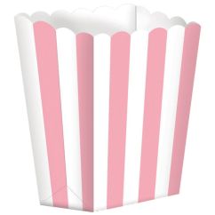  Små popcornbägare - Rosa/vit, 5-pack