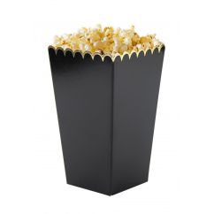  Små popcornlådor, Svart-guld, 8-pack