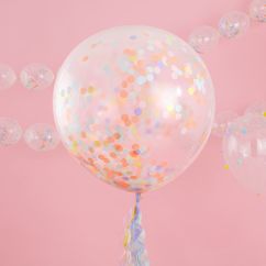  Jätteballonger - Pastell konfetti, 3-pack