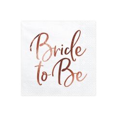  Servetter - Bride to Be, Roséguld, 20-pack