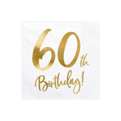  Servetter - 60th Birthday, 20-pack