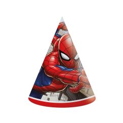  Partyhattar - Spiderman Crime Fighter, 6-pack