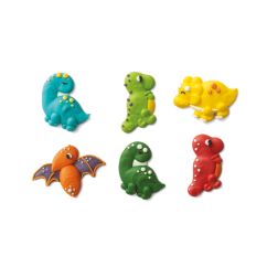 Decora Sockerdekorationer -  Färgglada Dinosaurier, 6-pack