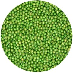 FunCakes Sockerpärlor - Metallic Green, 4mm, 80g