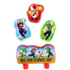  Tårtljus - Super Mario, 4-pack