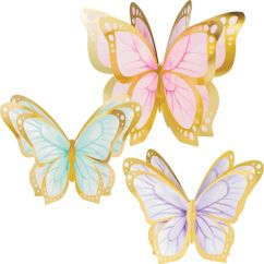  Bordsdekoration - Flygande fjärilar, 3-pack