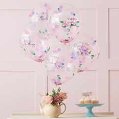  Konfetti-ballonger - Blommor, 30cm, 5-pack