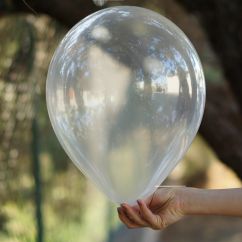  Ballonger - Genomskinlig kristall, 30cm, 10-pack