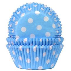 House of Marie Muffinsformar - Ljusblå med vita prickar, 50-pack