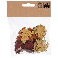  Löv i trä - Höstfärger, 24-pack