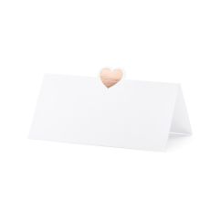  Placeringskort - Roséfärgat hjärta, 10-pack