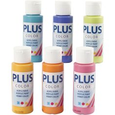  Plus Color Hobbyfärg - Färggrann, 60ml, 6-pack