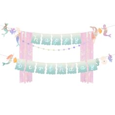  Banner – Happy Birthday Sjöjungfru, 130cm
