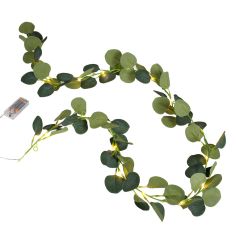  Eukalyptus girlang med LED-lampor, 2m
