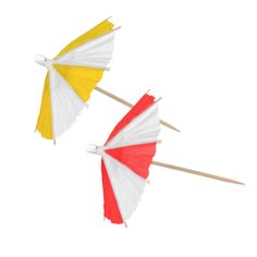  Cocktailparaplyer - Randiga, 10cm, 10-pack