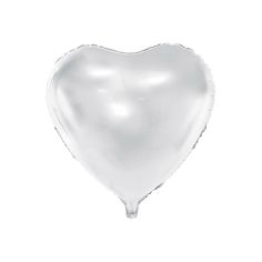  Folieballong - Vitt hjärta, 45 cm