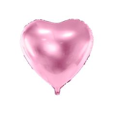  Folieballong - Rosa hjärta, 45cm