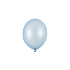  Mini-ballonger - Ljusblå metallic, 12cm, 100-pack