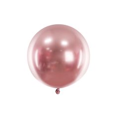  Rund glänsande ballong - Roséguld,  60cm