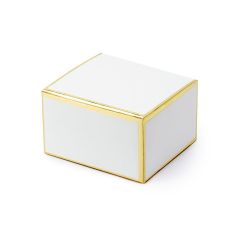 Presentförpackningar - Vit med guldkant, 10-pack