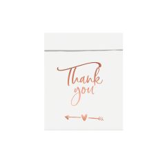 Papperspåsar "Thank You" - Roséguld, 6-pack